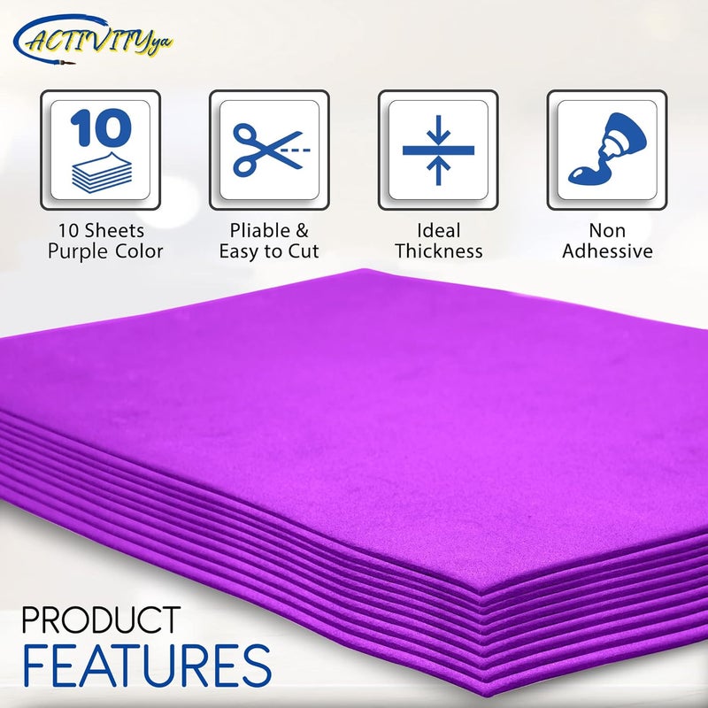 ACTIVITYYA Purple EVA Foam Sheets, 9 x 12 Inch, 2mm Thick Handicraft Foam Paper for Arts and Crafts, by - 10 Sheets - Image 4